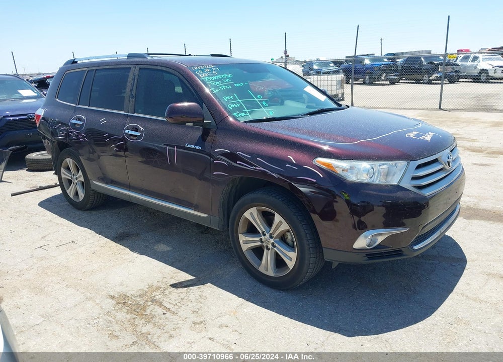 2013 TOYOTA HIGHLANDER LIMITED V6 VIN: 5TDYK3EH7DS104503