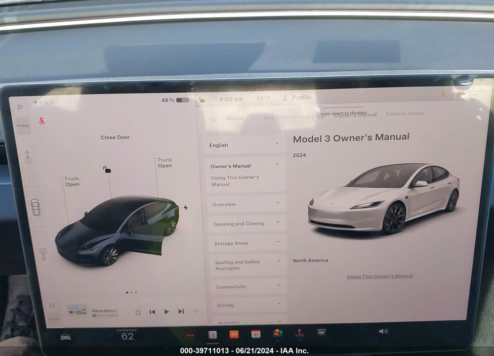 2024 TESLA MODEL 3 REAR-WHEEL DRIVE VIN: 5YJ3E1EA2RF740847