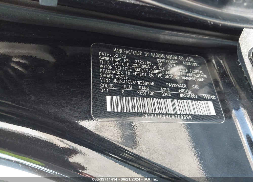 2020 NISSAN ROGUE SPORT S FWD XTRONIC CVT VIN: JN1BJ1CV4LW269898