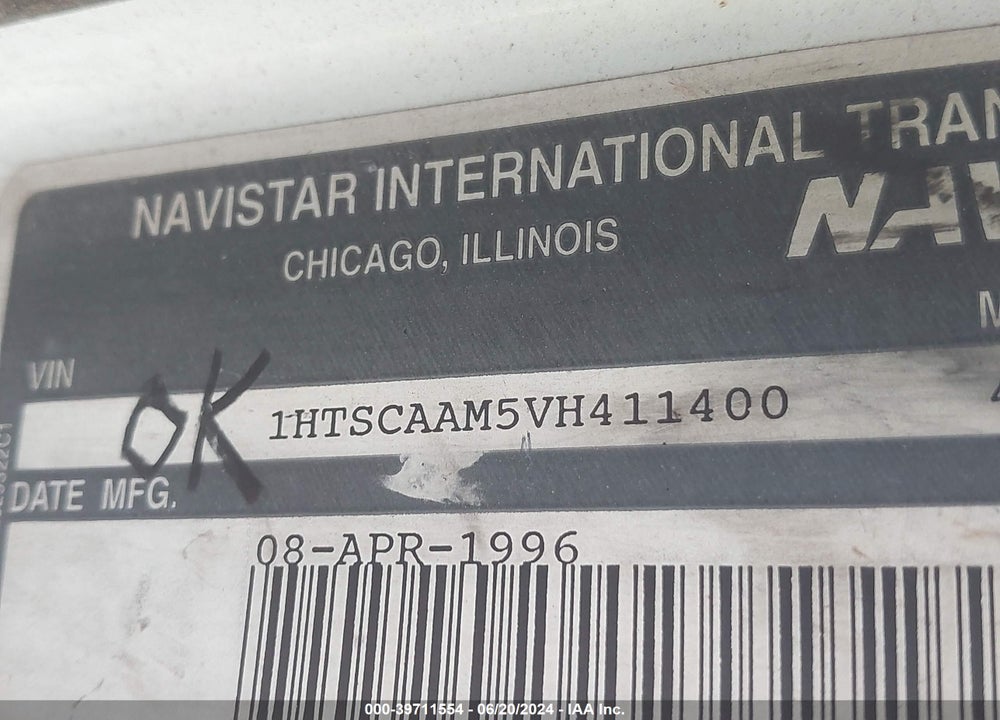 1997 INTERNATIONAL 4000 4700 VIN: 1HTSCAAM5VH411400