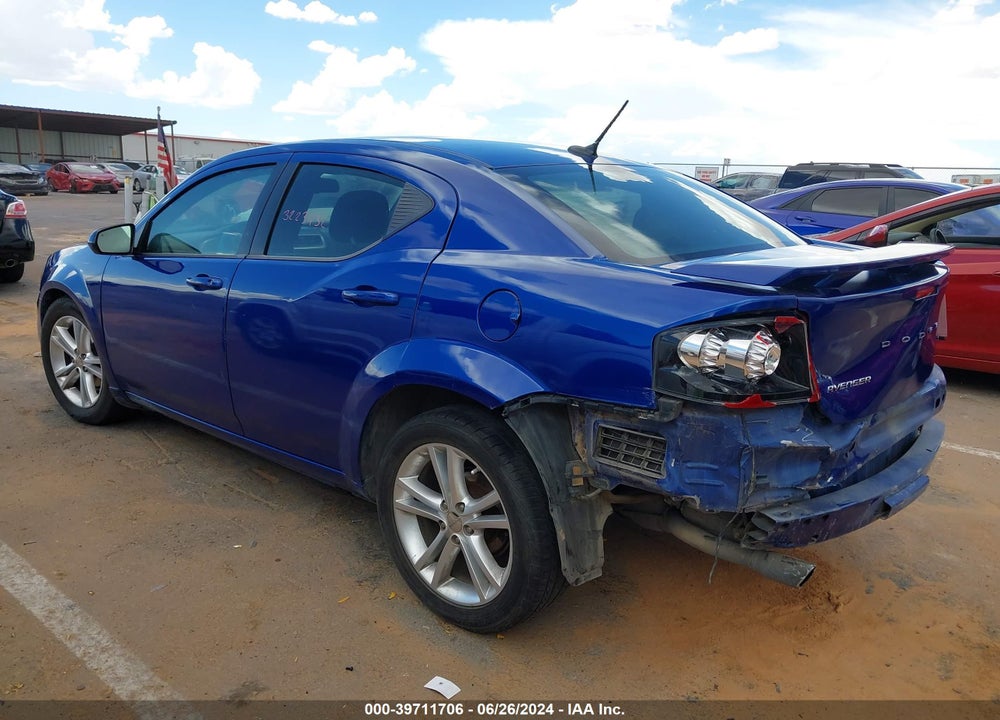 2013 DODGE AVENGER SXT VIN: 1C3CDZCG9DN572616