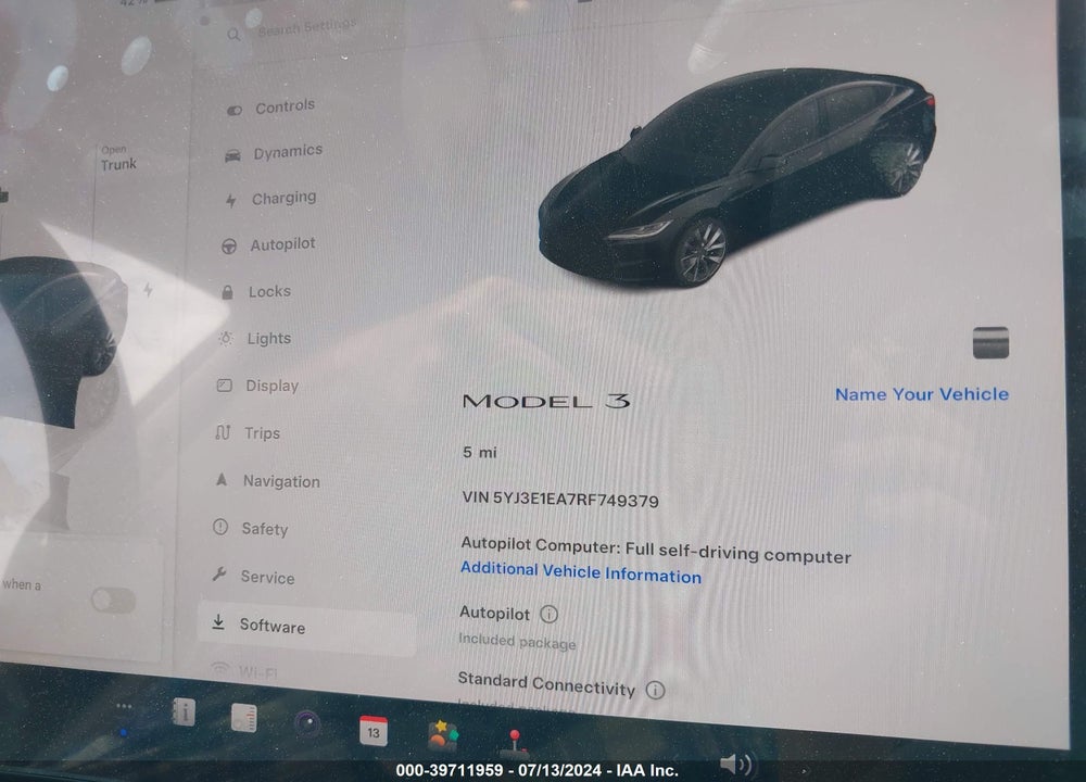 2024 TESLA MODEL 3 REAR-WHEEL DRIVE VIN: 5YJ3E1EA7RF749379