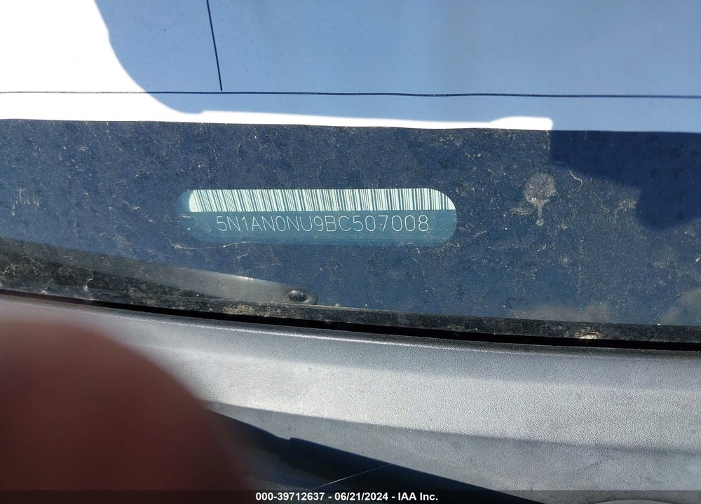 2011 NISSAN XTERRA S VIN: 5N1AN0NU9BC507008