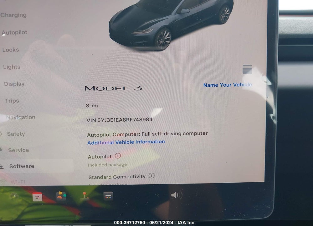 2024 TESLA MODEL 3 REAR-WHEEL DRIVE VIN: 5YJ3E1EA8RF748984