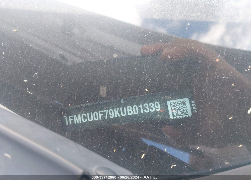 2019 FORD ESCAPE S VIN: 1FMCU0F79KUB01339
