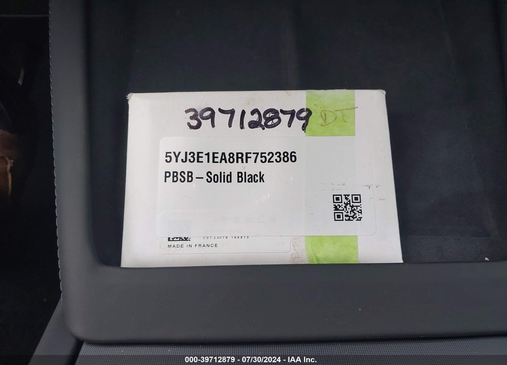 2024 TESLA MODEL 3 REAR-WHEEL DRIVE VIN: 5YJ3E1EA8RF752386