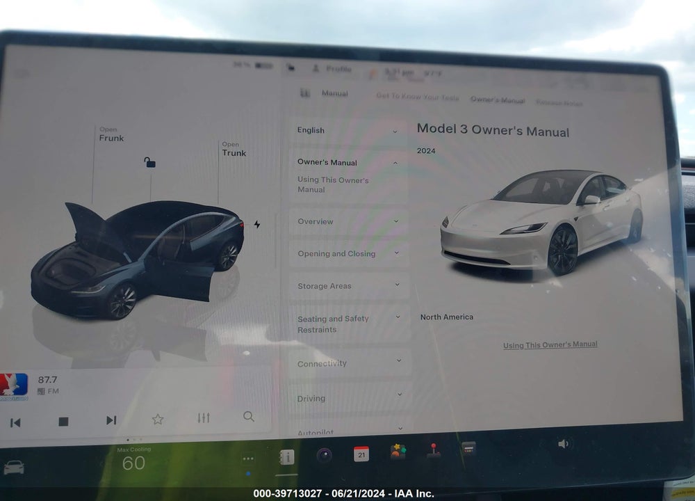 2024 TESLA MODEL 3 REAR-WHEEL DRIVE VIN: 5YJ3E1EAXRF751319