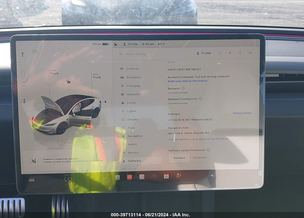 2024 TESLA MODEL 3 VIN: 5YJ3E1ET4RF768327
