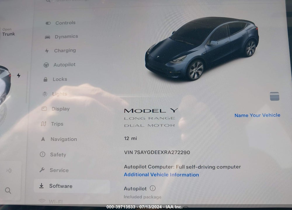 2024 TESLA MODEL Y LONG RANGE DUAL MOTOR ALL-WHEEL DRIVE VIN: 7SAYGDEEXRA272290