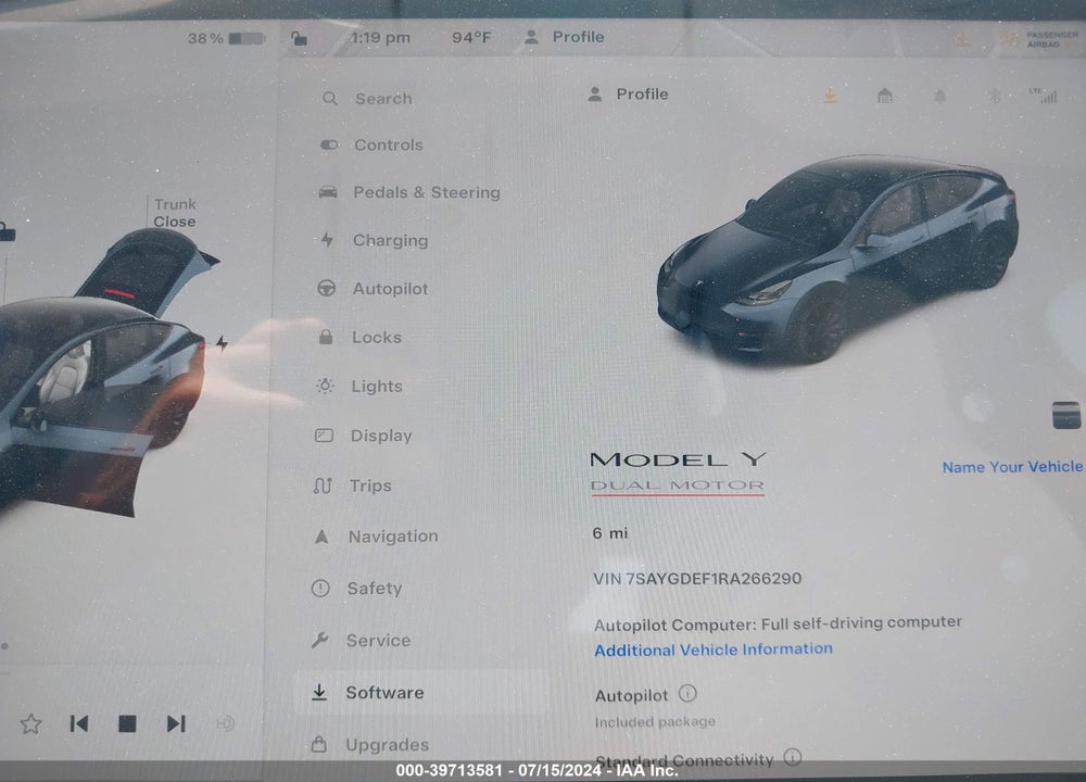 2024 TESLA MODEL Y PERFORMANCE DUAL MOTOR ALL-WHEEL DRIVE VIN: 7SAYGDEF1RA266290