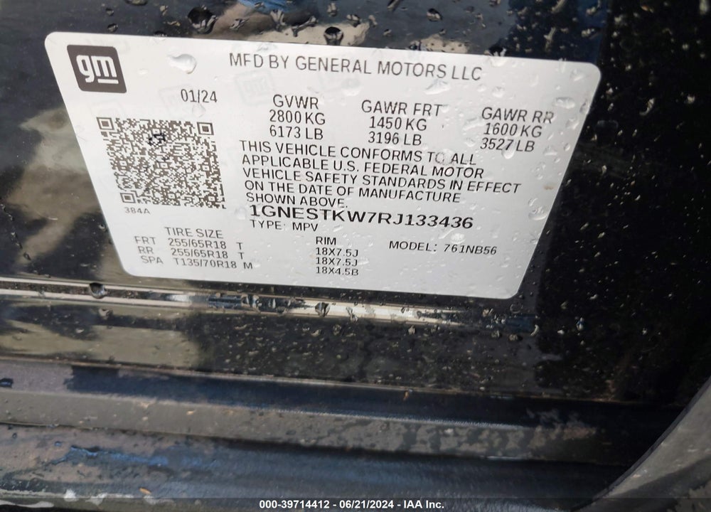 2024 CHEVROLET TRAVERSE LIMITED FWD LS VIN: 1GNESTKW7RJ133436