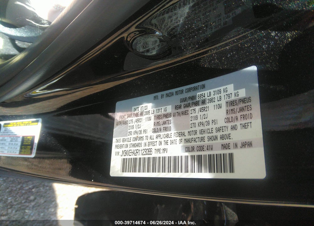 2024 MAZDA CX-90 PHEV PREMIUM PLUS VIN: JM3KKEHA2R1123066