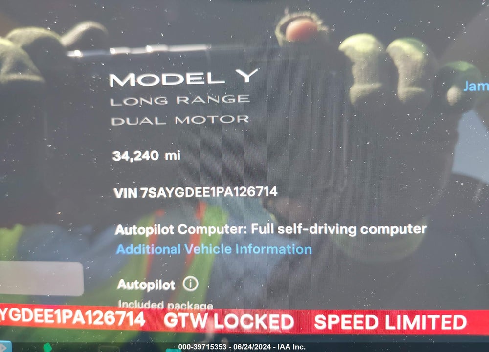 2023 TESLA MODEL Y AWD/LONG RANGE DUAL MOTOR ALL-WHEEL DRIVE VIN: 7SAYGDEE1PA126714