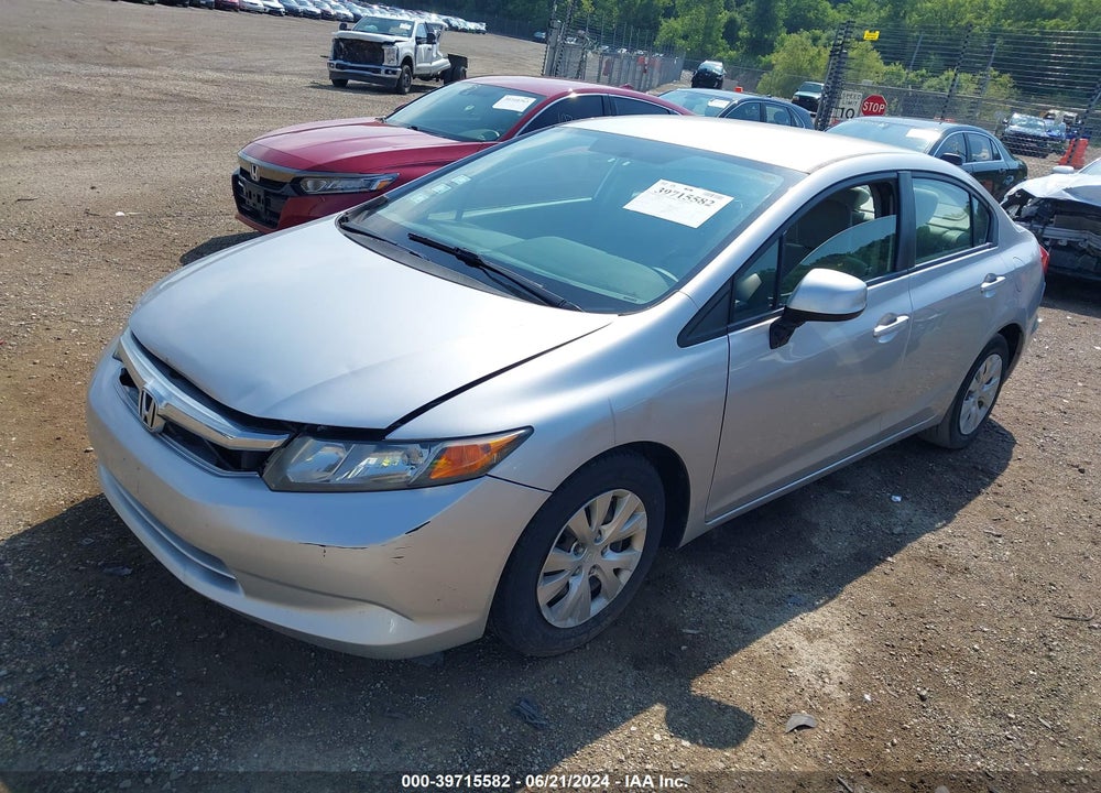 2012 HONDA CIVIC LX VIN: 19XFB2F5XCE087761
