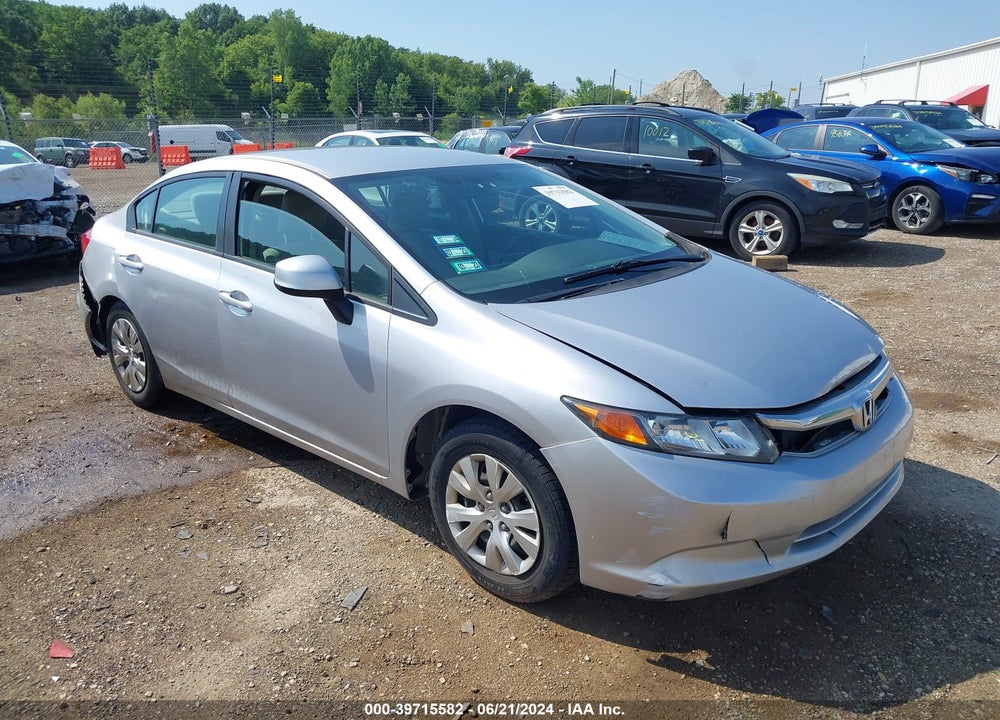 2012 HONDA CIVIC LX VIN: 19XFB2F5XCE087761