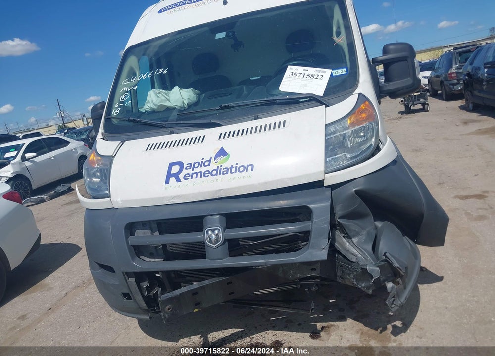 2018 RAM PROMASTER 2500 HIGH ROOF 136 WB VIN: 3C6TRVCG3JE147924