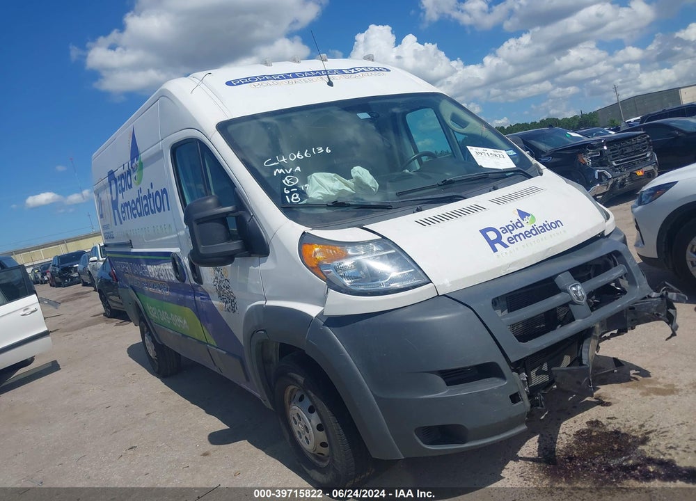 2018 RAM PROMASTER 2500 HIGH ROOF 136 WB VIN: 3C6TRVCG3JE147924