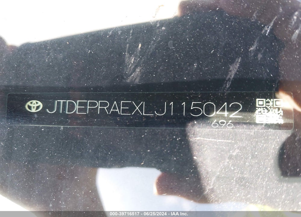 2020 TOYOTA COROLLA LE VIN: JTDEPRAEXLJ115042