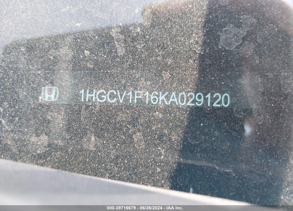 2019 HONDA ACCORD LX VIN: 1HGCV1F16KA029120