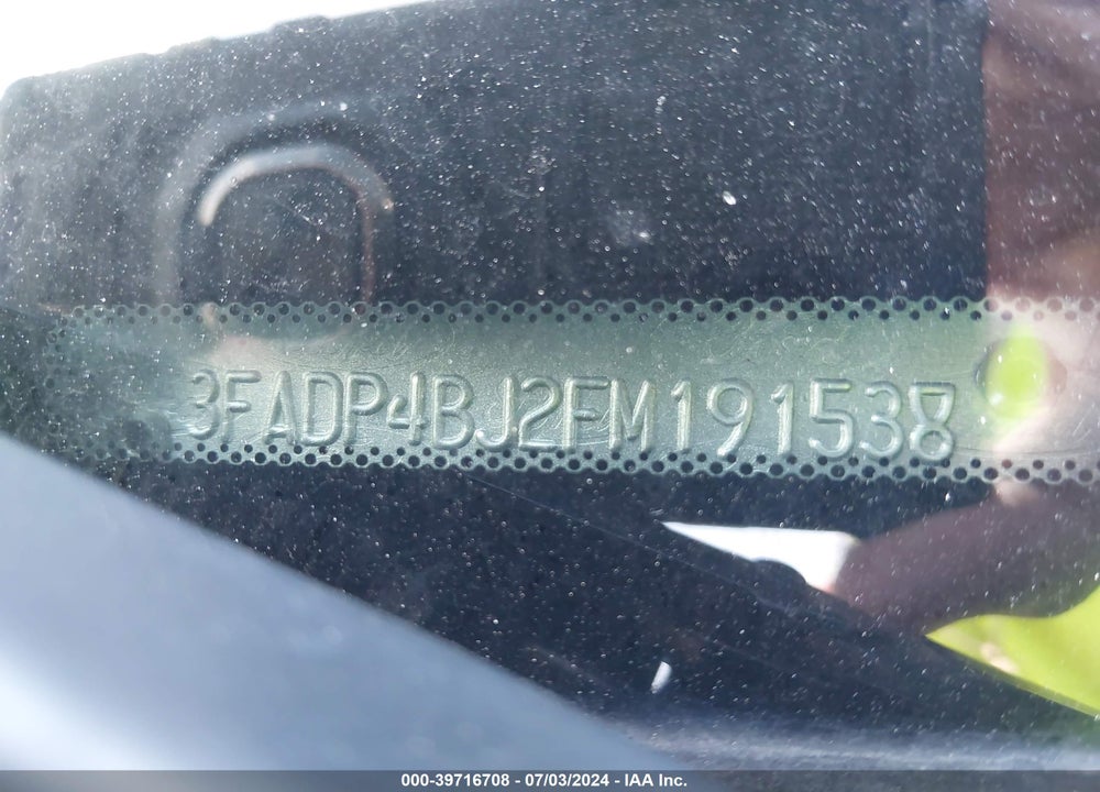 2015 FORD FIESTA SE VIN: 3FADP4BJ2FM191538