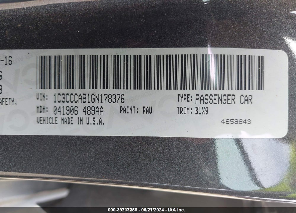 2016 CHRYSLER 200 LIMITED PLATINUM VIN: 1C3CCCAB1GN178376