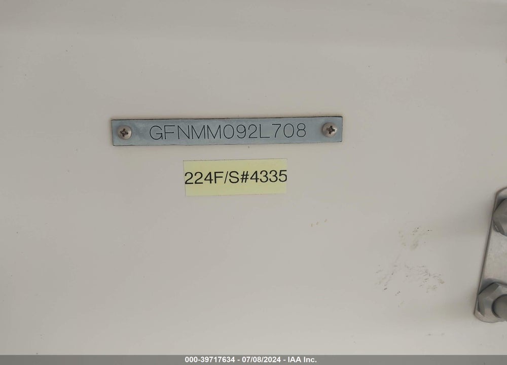 2007 FOUR WINNS BOAT ONLY VIN: GFNMM092L708