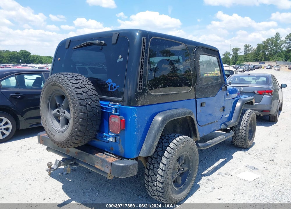 1999 JEEP WRANGLER SE VIN: 1J4FY29P0XP483287