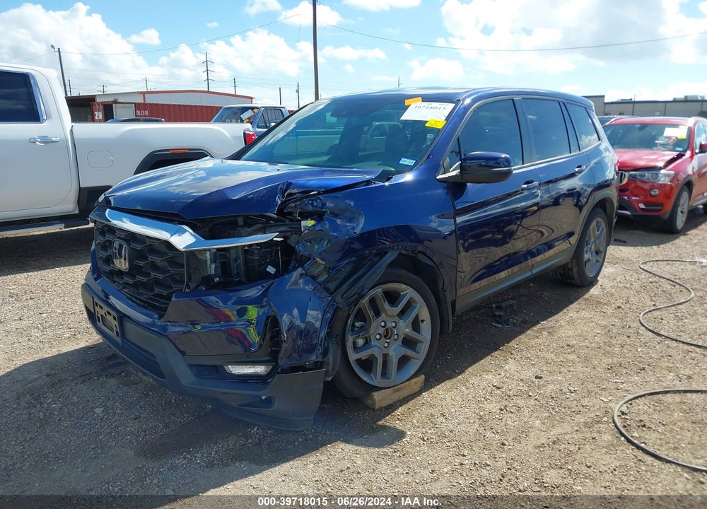 2022 HONDA PASSPORT 2WD EX-L VIN: 5FNYF7H52NB007163