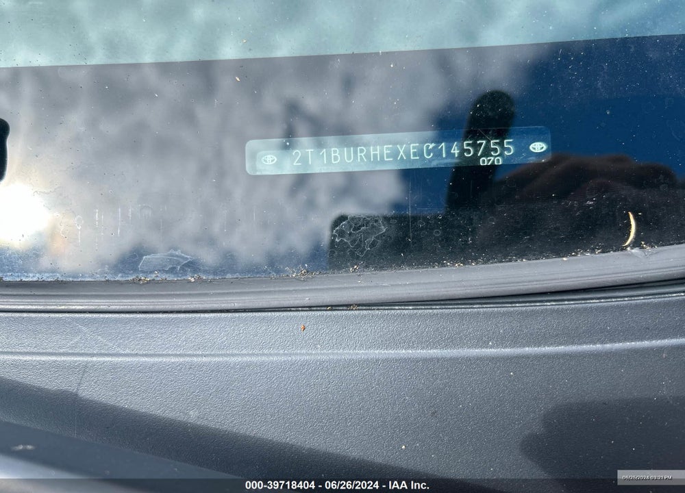 2014 TOYOTA COROLLA S PLUS VIN: 2T1BURHEXEC145755