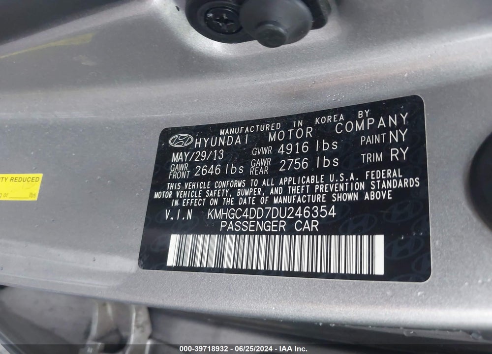 2013 HYUNDAI GENESIS 3.8 VIN: KMHGC4DD7DU246354