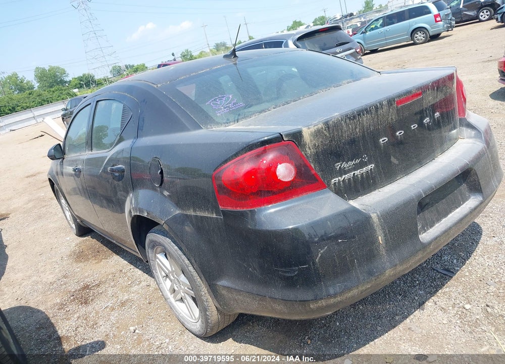 2012 DODGE AVENGER SXT VIN: 1C3CDZCB0CN162662