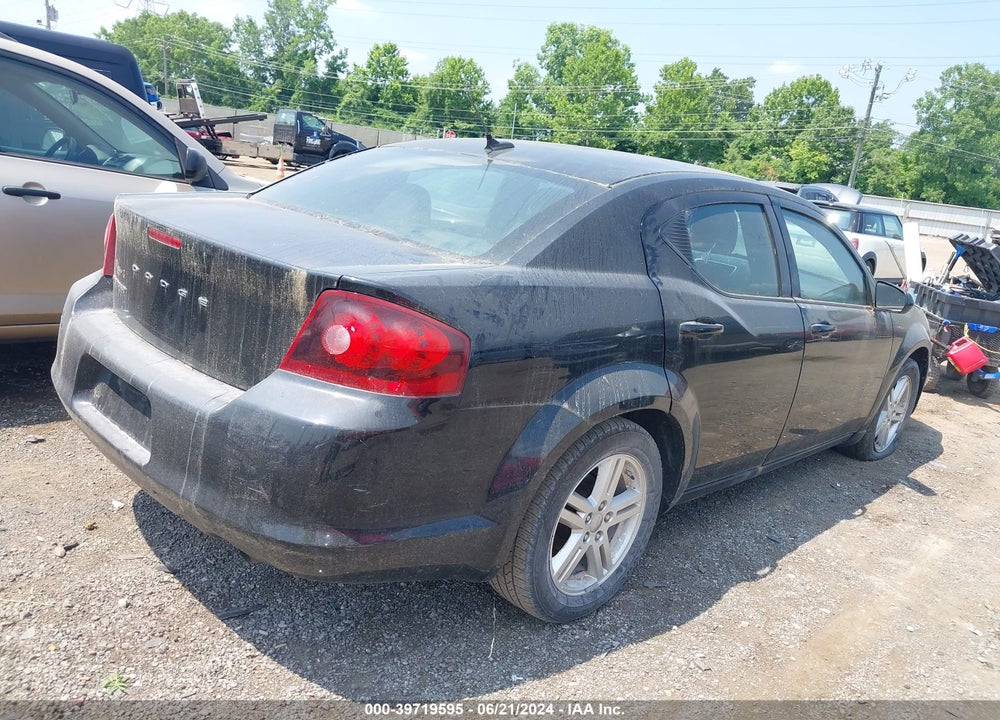 2012 DODGE AVENGER SXT VIN: 1C3CDZCB0CN162662