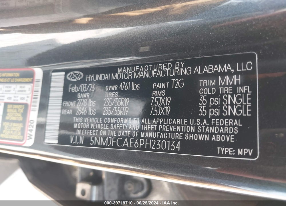 2023 HYUNDAI TUCSON SEL VIN: 5NMJFCAE6PH230134