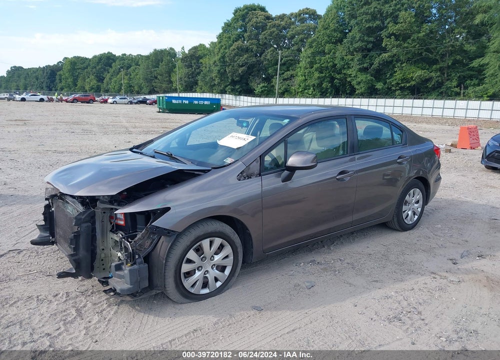 2012 HONDA CIVIC LX VIN: 19XFB2F5XCE361394