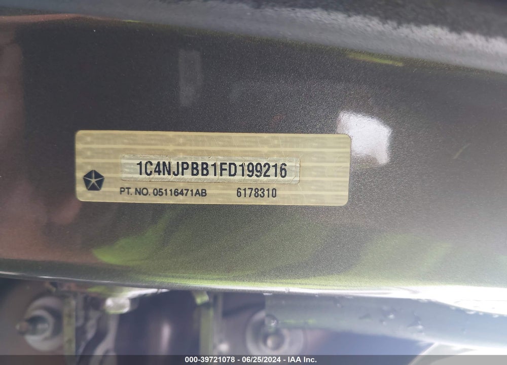 2015 JEEP PATRIOT SPORT VIN: 1C4NJPBB1FD199216