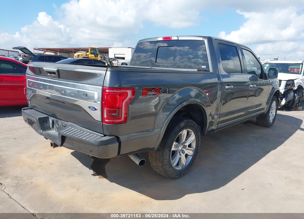 2016 FORD F-150 PLATINUM VIN: 1FTEW1EG1GFD19754