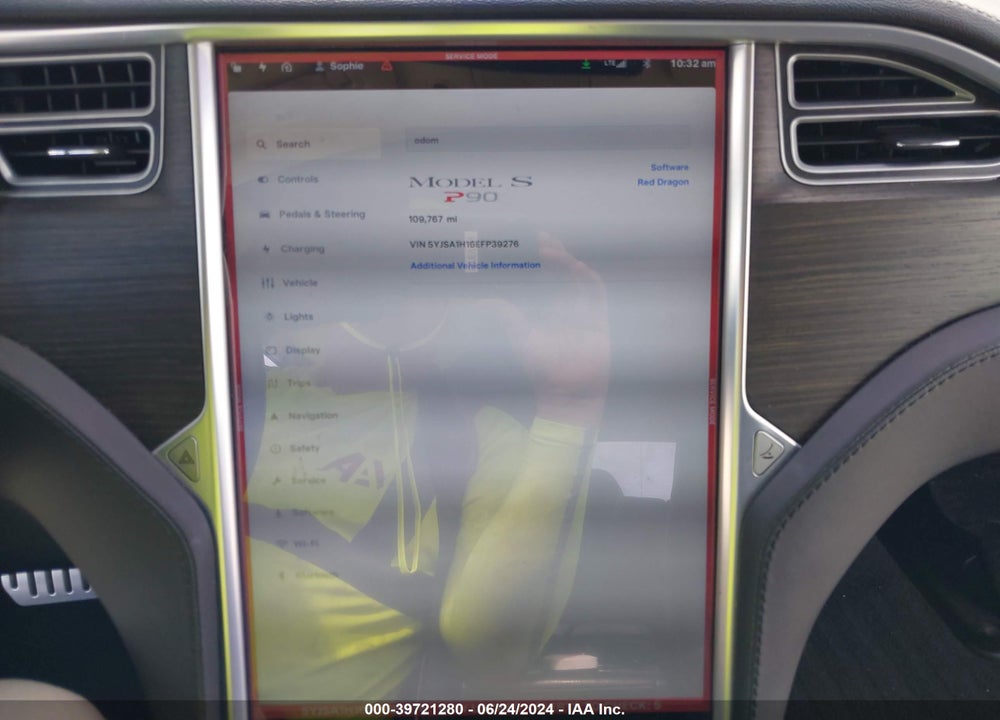 2014 TESLA MODEL S P85 VIN: 5YJSA1H16EFP39276