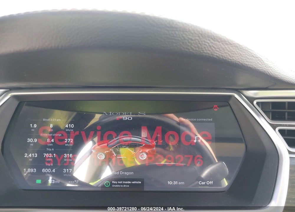 2014 TESLA MODEL S P85 VIN: 5YJSA1H16EFP39276
