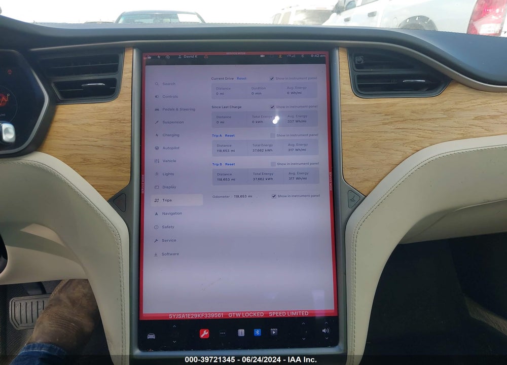 2019 TESLA MODEL S 100D/75D/LONG RANGE/STANDARD RANGE VIN: 5YJSA1E29KF339561