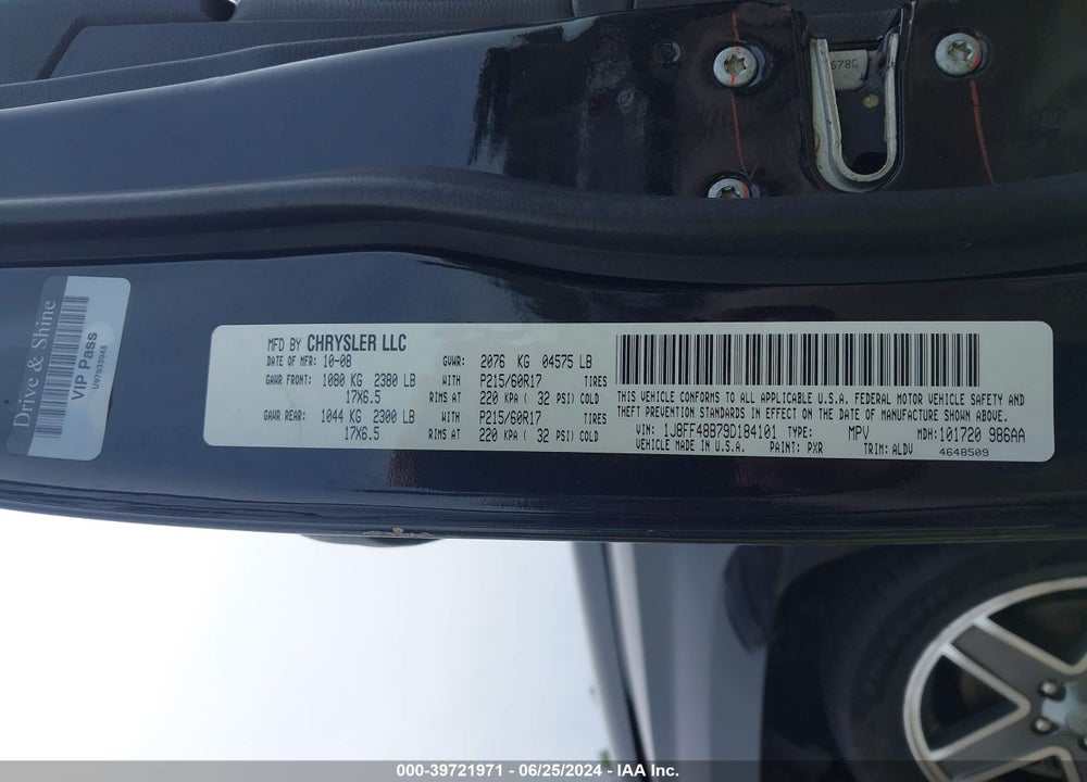 2009 JEEP PATRIOT LIMITED VIN: 1J8FF48B79D184101