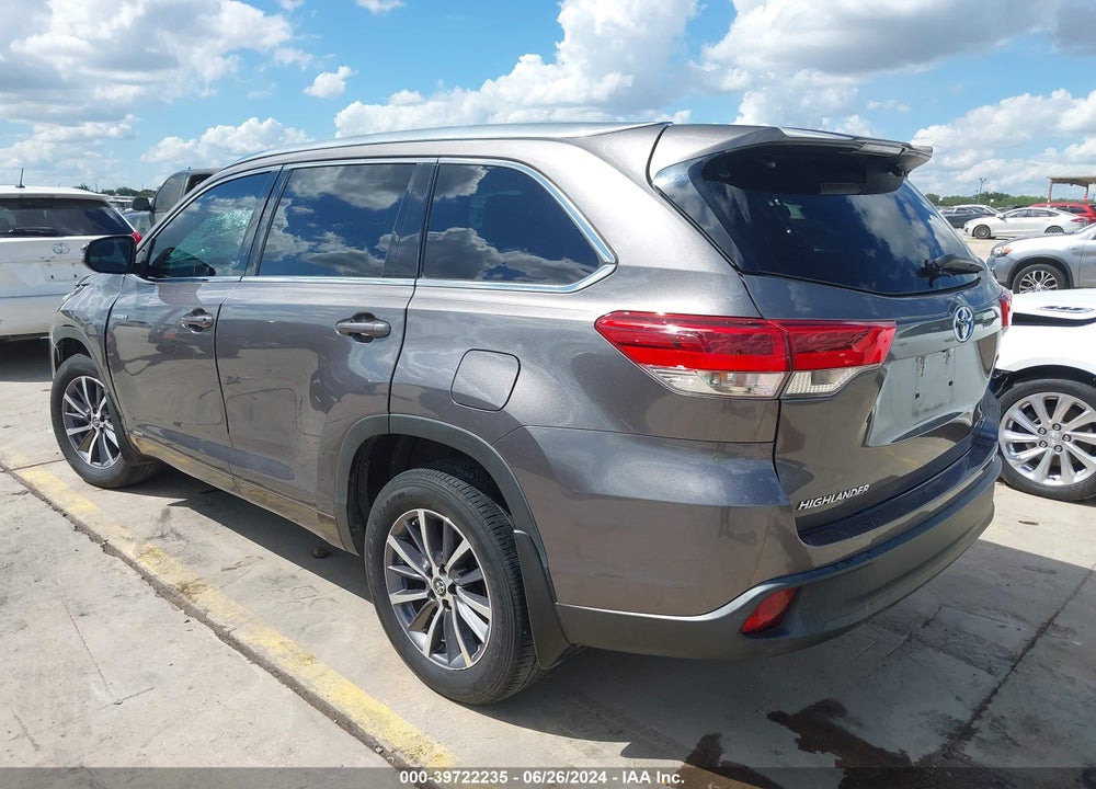 2018 TOYOTA HIGHLANDER HYBRID XLE VIN: 5TDJGRFH9JS048306