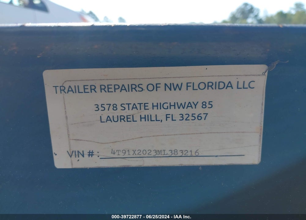 2021 UTILITY EQUP OTHER VIN: 4T91X2023ML383216
