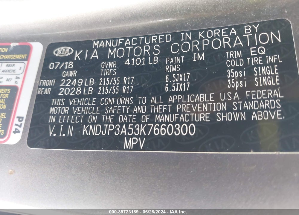 2019 KIA SOUL VIN: KNDJP3A53K7660300