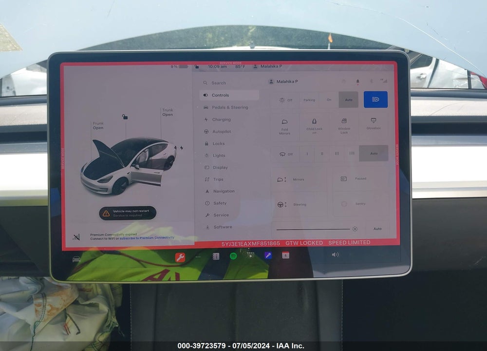 2021 TESLA MODEL 3 STANDARD RANGE PLUS REAR-WHEEL DRIVE VIN: 5YJ3E1EAXMF851865