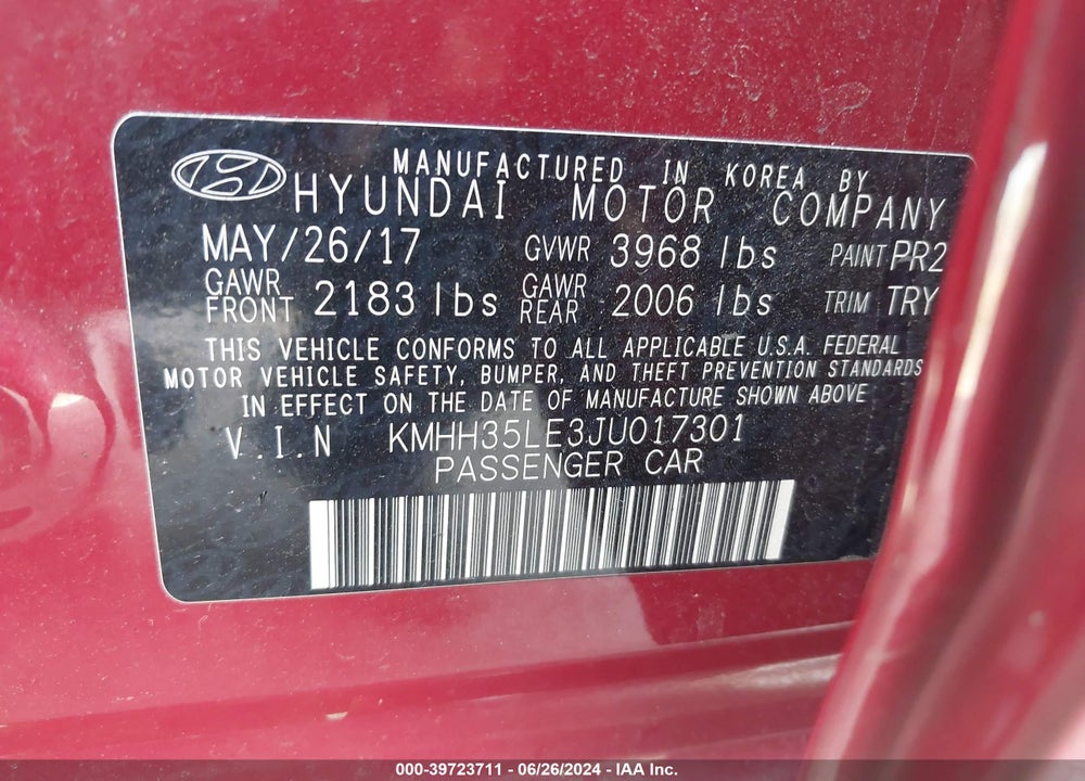 2018 HYUNDAI ELANTRA GT VIN: KMHH35LE3JU017301