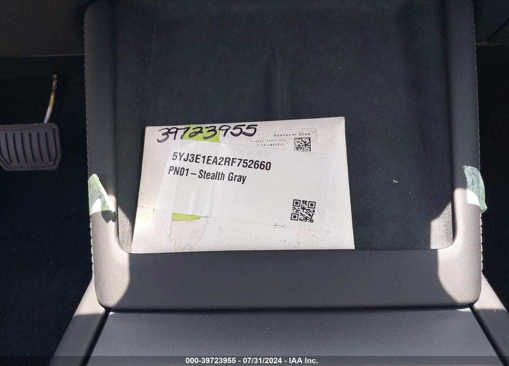 2024 TESLA MODEL 3 REAR-WHEEL DRIVE VIN: 5YJ3E1EA2RF752660