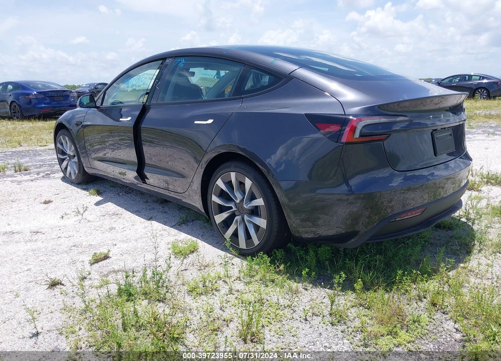 2024 TESLA MODEL 3 REAR-WHEEL DRIVE VIN: 5YJ3E1EA2RF752660