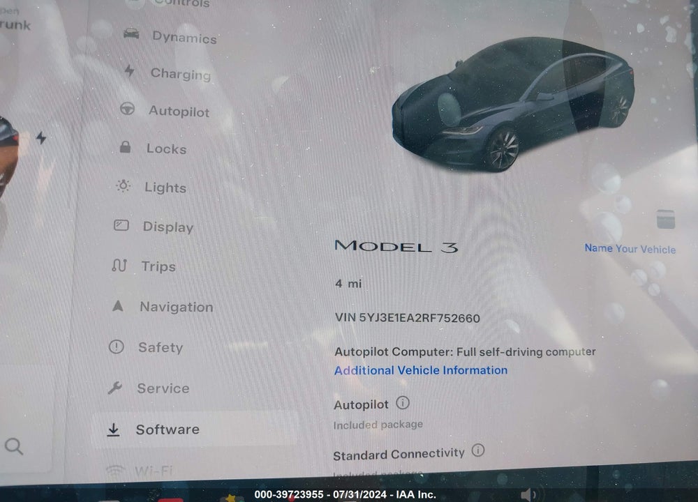 2024 TESLA MODEL 3 REAR-WHEEL DRIVE VIN: 5YJ3E1EA2RF752660