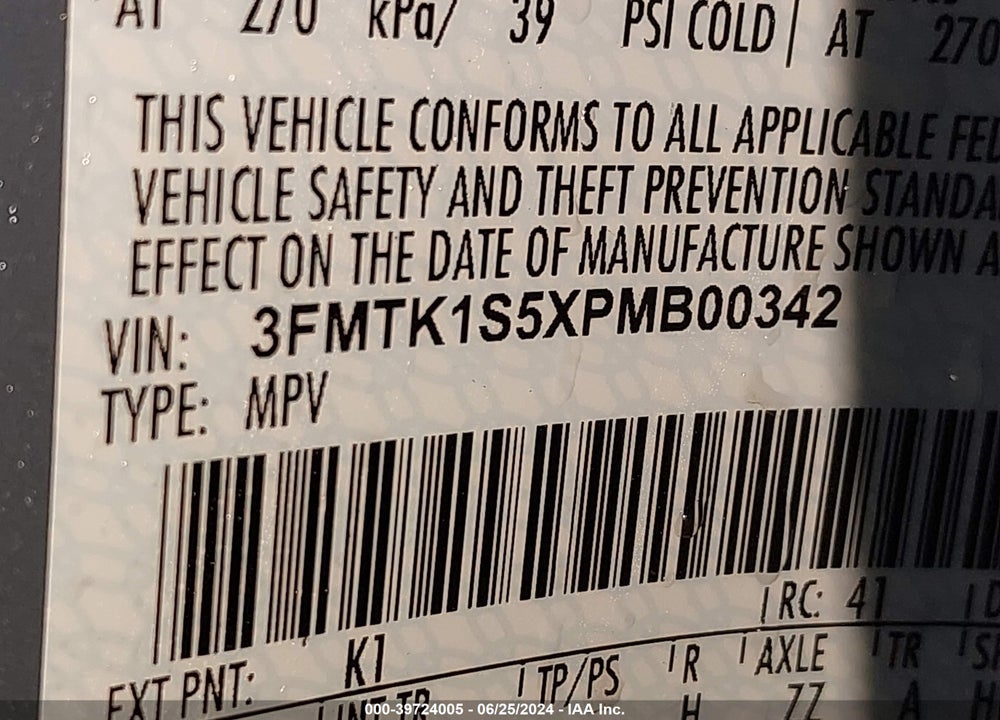 2023 FORD MUSTANG MACH-E SELECT VIN: 3FMTK1S5XPMB00342