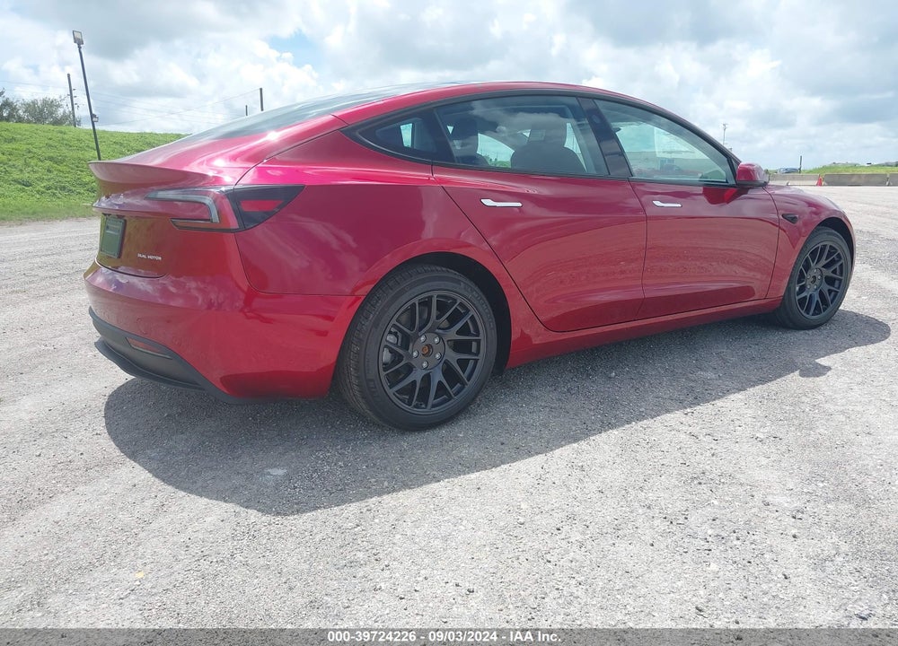 2024 TESLA MODEL 3 LONG RANGE DUAL MOTOR ALL-WHEEL DRIVE VIN: 5YJ3E1EB8RF771352